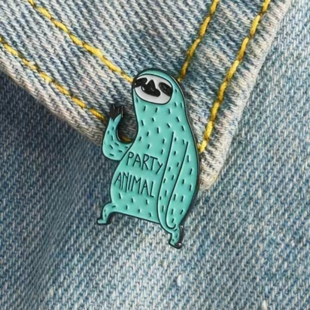 3/$25 Sloth “Party Animal” Pin - Picture 3 of 7
